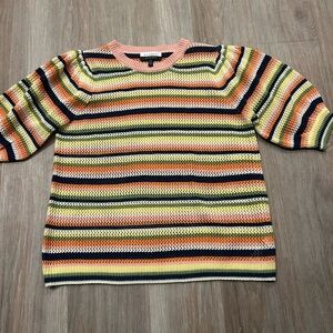 Eloquii Multicolor Striped Knit Sweater